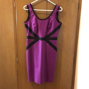 Worthington Purple & Black Bodycon Dress Size 8